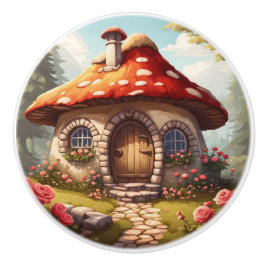 Fairy Toadstool House Keramische Knop