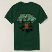 Fairy Tree Art green natuur houdt van feiries drui T-shirt (Design voorkant)