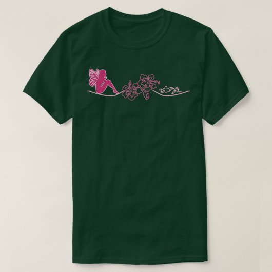 Fairy Tribal Artwork T hibiscus and fairies T-shirt (Design voorkant)