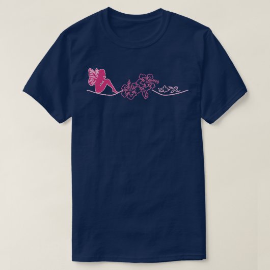 Fairy Tribal Artwork Thibiscus and fairies  T-shirt (Design voorkant)