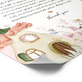 Fairy Tuin Luier Gedachten Whimsical Baby shower Poster (Hoek)