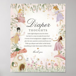 Fairy Tuin Luier Gedachten Whimsical Baby shower Poster