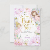 Fairy, tuinbloemen verjaardag bedankkaart (Voorkant)
