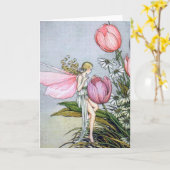 Fairy Tulips  Illustratie Wenskaart Kaart (Gele Bloem)