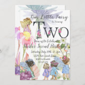 Fairy tweede verjaardag uitnodiging (Voorkant / Achterkant)