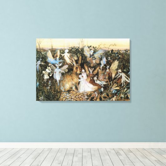 Fairy Twilight van John Anster Fitzgerald Canvas Afdruk (Insitu (Houten vloer))