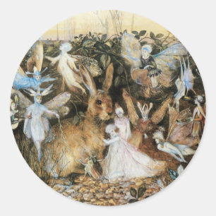Fairy Twilight van John Anster Fitzgerald Ronde Sticker