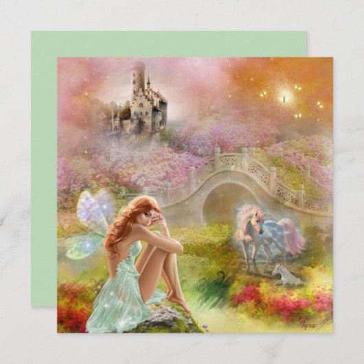 Fairy & Unicorn Fairytale Castle Kaart (Voorkant / Achterkant)