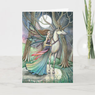 Fairy Unicorn Fantasy Wenskaart Blank Kaart