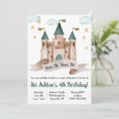 Fairy-verhaal, Castle, Knight, Thmed Birthday Part Kaart (Staand voorkant)