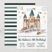 Fairy-verhaal, Castle, Knight, Thmed Birthday Part Kaart (Voorkant / Achterkant)