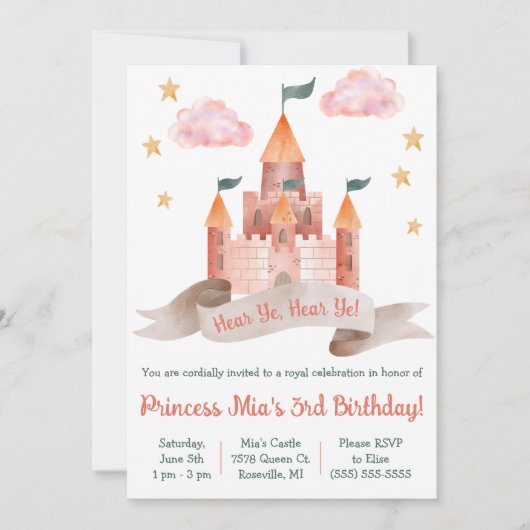Fairy-verhaal, Castle, Princess Thema Birthday Par Kaart (Voorkant)