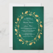 Fairy-verhaal Emerald Green en Gold Royal Wedding Kaart (Voorkant)