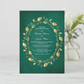 Fairy-verhaal Emerald Green en Gold Royal Wedding Kaart (Staand voorkant)