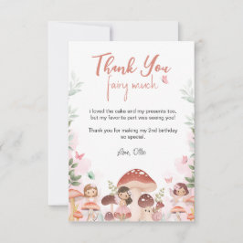 Fairy verjaardag, betoverde grillige tuin bos bedankkaart
