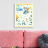 Fairy Verjaardag Blauwgroen Goud Roze Prinses Spro Canvas Afdruk (Insitu (Woonkamer))