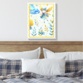 Fairy Verjaardag Blauwgroen Goud Roze Prinses Spro Canvas Afdruk (Insitu (Slaapkamer))