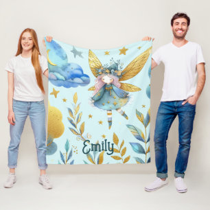 Fairy Verjaardag Blauwgroen Goud Roze Prinses Spro Fleece Deken