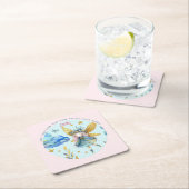 Fairy Verjaardag Blauwgroen Goud Roze Prinses Spro Kartonnen Onderzetters (Insitu)