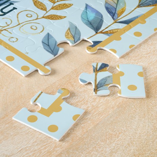 Fairy Verjaardag Blauwgroen Goud Roze Prinses Spro Legpuzzel (Zijkant)