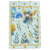 Fairy Verjaardag Blauwgroen Goud Roze Prinses Spro Medium Cadeauzakje (Voorkant)