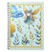 Fairy Verjaardag Blauwgroen Goud Roze Prinses Spro Notitieboek (Voorkant)
