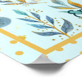 Fairy Verjaardag Blauwgroen Goud Roze Prinses Spro Poster (Hoek)