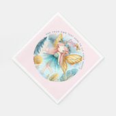 Fairy Verjaardag Blauwgroen Goud Roze Prinses Spro Servet (Hoek)