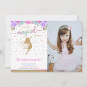 Fairy Verjaardag Foto uitnodiging (Voorkant)