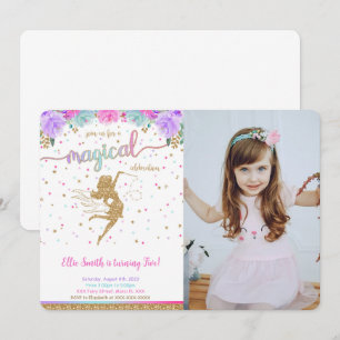 Fairy Verjaardag Foto uitnodiging