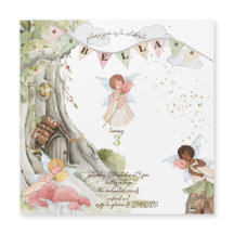 Fairy verjaardag magnetische uitnodiging