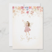 Fairy Verjaardag Uitnodiging Fairy Garden Verjaard (Achterkant)