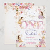 Fairy Verjaardag Uitnodiging Fairy Garden Verjaard (Voorkant / Achterkant)