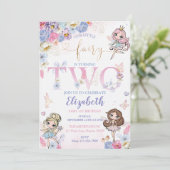 Fairy Verjaardag Uitnodiging Fairy Garden Verjaard (Staand voorkant)