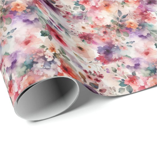 Fairy Verjaardag Waterverf Bloementuin Fairycore Cadeaupapier (Rol Hoek)