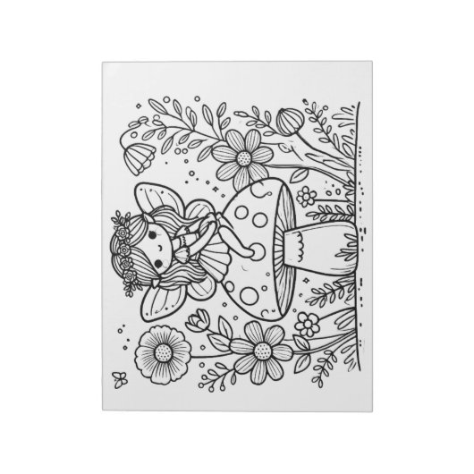 Fairy Verjaardagsfeestje Kleurplaten Activiteit vo Notitieblok (Linkerzijde)