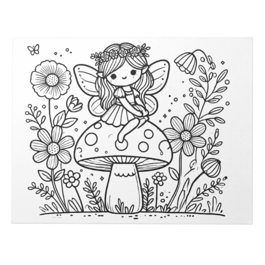 Fairy Verjaardagsfeestje Kleurplaten Activiteit vo Notitieblok (Voorkant)