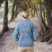 Fairy Vibes Dragonfly Vrouw Wit Paarse Aqua Denim Jacket
