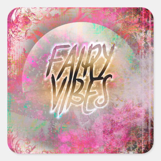 Fairy Vibes Vierkante Sticker (Voorkant)