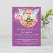 Fairy vlinder prinses pony magische glitter meisje kaart (Staand voorkant)