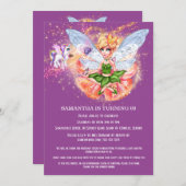 Fairy vlinder prinses pony magische glitter meisje kaart (Voorkant / Achterkant)