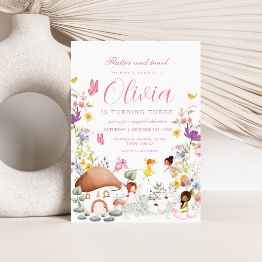 Fairy vlinder tuin Pixie meisjes bloemen Kaart