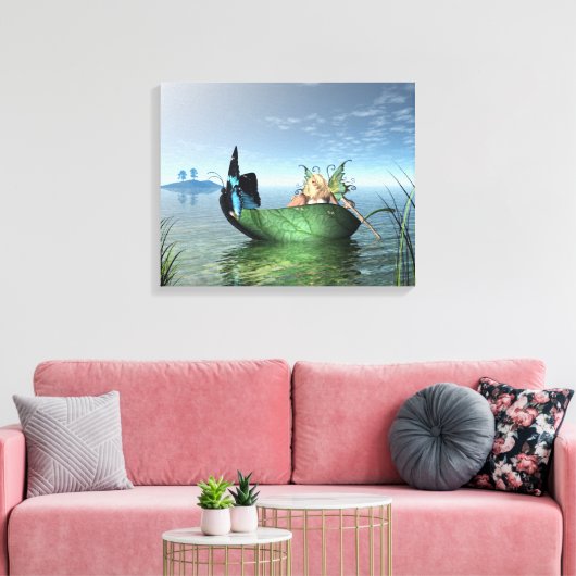 Fairy vlinderboot canvas afdruk (Insitu (Woonkamer))