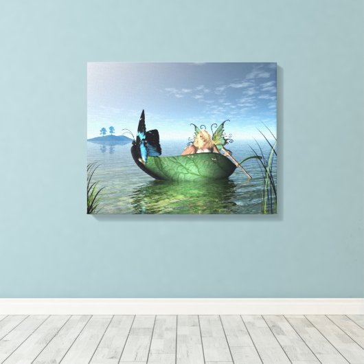 Fairy vlinderboot canvas afdruk (Insitu (Houten vloer))