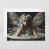 Fairy Vrouw Grijs Haar In Het Bubblebath Briefkaart (Voorkant / Achterkant)