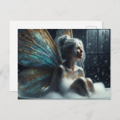 Fairy vrouw met grijs haar neemt een bad briefkaart (Voorkant / Achterkant)