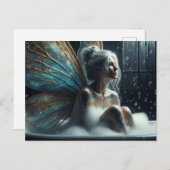 Fairy vrouw met grijs haar neemt een bad briefkaart (Voorkant / Achterkant)