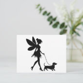 Fairy Walking Dachshund  Briefkaart (Staand voorkant)