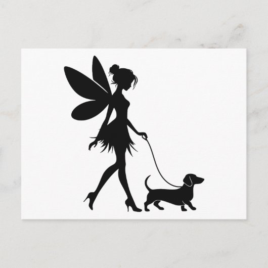 Fairy Walking Dachshund  Briefkaart (Voorkant)