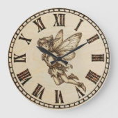 Fairy Wall Clock | Wood-Burned Fantasy Grote Klok (Voorkant)